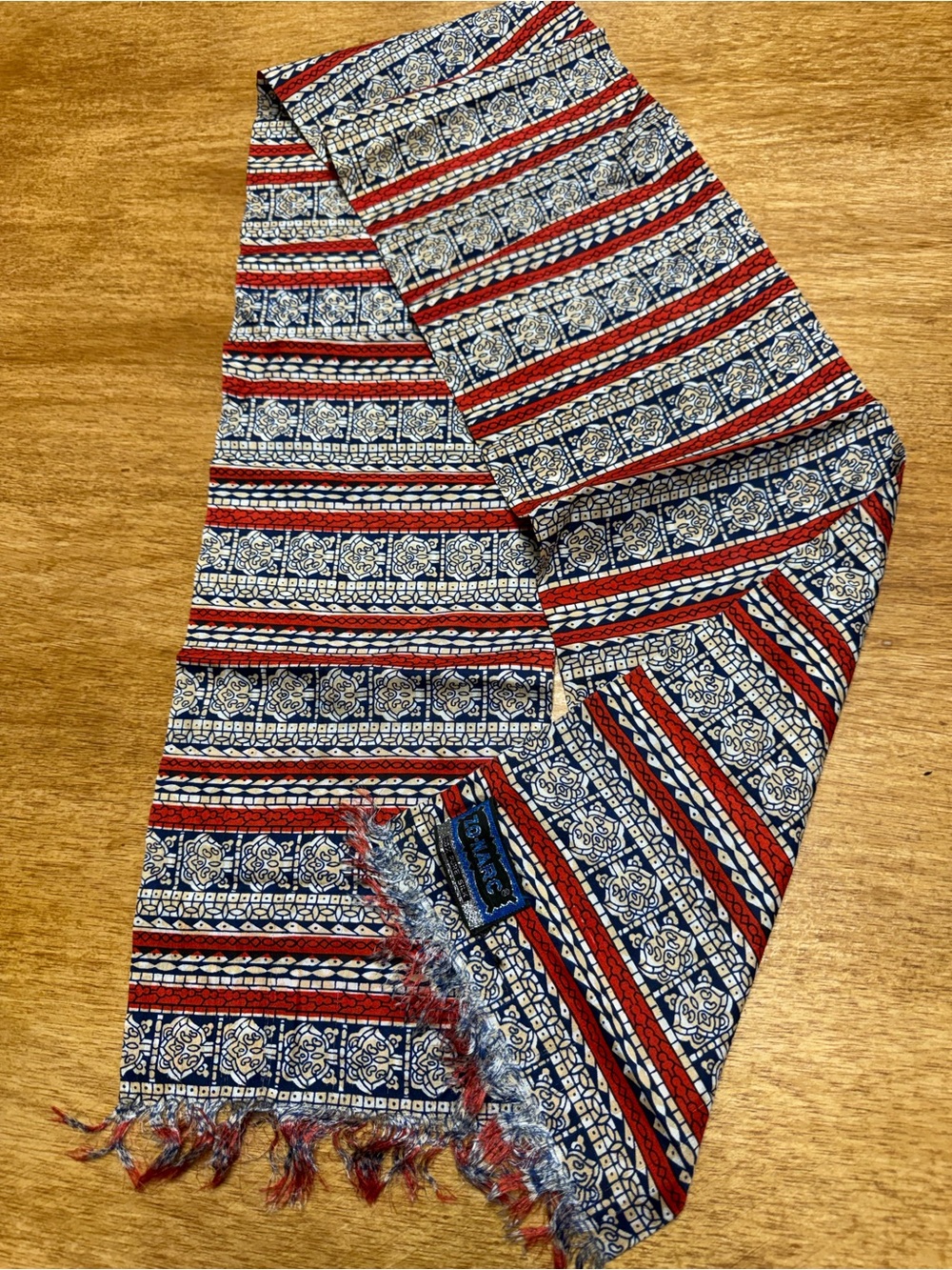 Red & Blue Patterned Men's Scarf